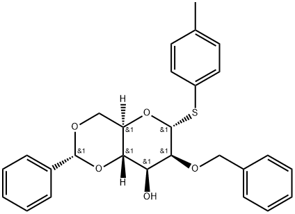 4-Toluoyl-2-O-benzyl-4,6-O-benzylidene-a-D-thiomannopyranoside 结构式