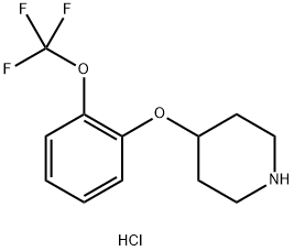 4-{2-(三氟甲氧基)苯氧基}哌啶盐酸盐 结构式