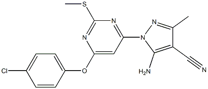 5-amino-1-[6-(4-chlorophenoxy)-2-(methylsulfanyl)-4-pyrimidinyl]-3-methyl-1H-pyrazole-4-carbonitrile 结构式