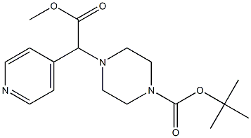 2-(4-BOC-哌嗪)-2-(4-吡啶基)乙酸甲酯 结构式