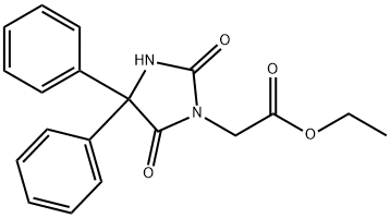 1-Imidazolidineacetic acid, 2,5-dioxo-4,4-diphenyl-, ethyl ester 结构式