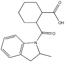 2-[(2-methyl-2,3-dihydro-1H-indol-1-yl)carbonyl]cyclohexane-1-carboxylic acid 结构式