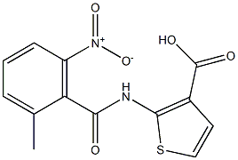 2-[(2-methyl-6-nitrobenzene)amido]thiophene-3-carboxylic acid 结构式