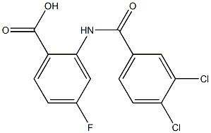 2-[(3,4-dichlorobenzene)amido]-4-fluorobenzoic acid 结构式