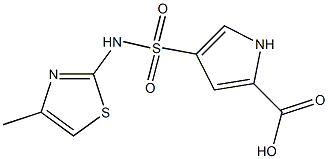 4-[(4-methyl-1,3-thiazol-2-yl)sulfamoyl]-1H-pyrrole-2-carboxylic acid 结构式