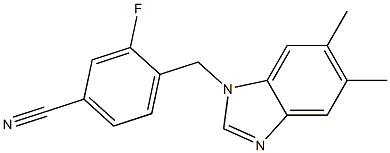 4-[(5,6-dimethyl-1H-1,3-benzodiazol-1-yl)methyl]-3-fluorobenzonitrile 结构式