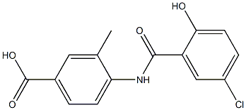 4-[(5-chloro-2-hydroxybenzene)amido]-3-methylbenzoic acid 结构式