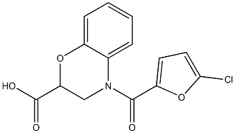 4-[(5-chlorofuran-2-yl)carbonyl]-3,4-dihydro-2H-1,4-benzoxazine-2-carboxylic acid 结构式