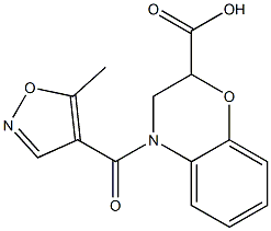 4-[(5-methylisoxazol-4-yl)carbonyl]-3,4-dihydro-2H-1,4-benzoxazine-2-carboxylic acid 结构式