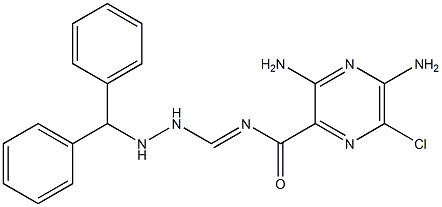 6-Chloro-2-[[[(diphenylmethyl)amino]aminomethylene]carbamoyl]pyrazine-3,5-diamine 结构式