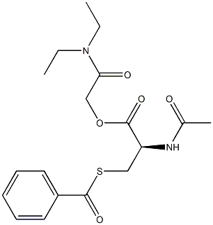 N-Acetyl-S-benzoyl-L-cysteine 2-diethylamino-2-oxoethyl ester 结构式