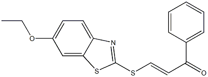 3-[(6-ethoxy-1,3-benzothiazol-2-yl)thio]-1-phenylprop-2-en-1-one 结构式