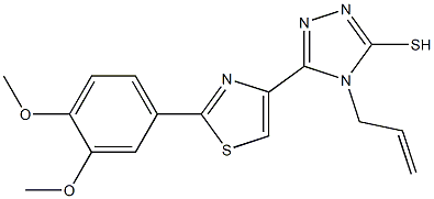4-allyl-5-[2-(3,4-dimethoxyphenyl)-1,3-thiazol-4-yl]-4H-1,2,4-triazole-3-thiol 结构式