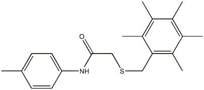 N1-(4-methylphenyl)-2-[(2,3,4,5,6-pentamethylbenzyl)thio]acetamide 结构式