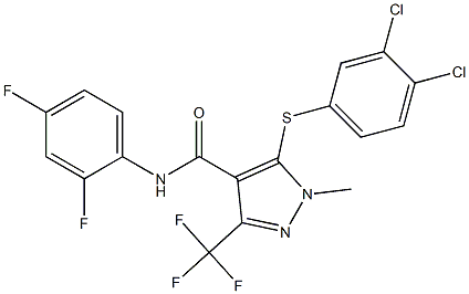 5-[(3,4-dichlorophenyl)sulfanyl]-N-(2,4-difluorophenyl)-1-methyl-3-(trifluoromethyl)-1H-pyrazole-4-carboxamide 结构式