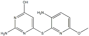 2-amino-6-[(3-amino-6-methoxy-2-pyridyl)thio]pyrimidin-4-ol 结构式