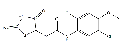 N1-(5-chloro-2,4-dimethoxyphenyl)-2-(2-imino-4-oxo-1,3-thiazolan-5-yl)acetamide 结构式