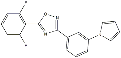 5-(2,6-difluorophenyl)-3-[3-(1H-pyrrol-1-yl)phenyl]-1,2,4-oxadiazole 结构式