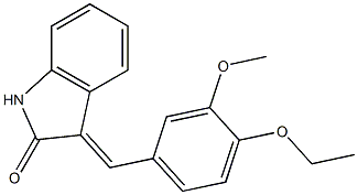 3-(4-ethoxy-3-methoxybenzylidene)indolin-2-one 结构式