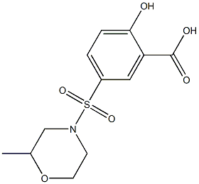 2-hydroxy-5-[(2-methylmorpholine-4-)sulfonyl]benzoic acid 结构式