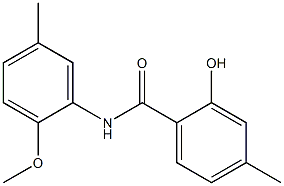 2-hydroxy-N-(2-methoxy-5-methylphenyl)-4-methylbenzamide 结构式