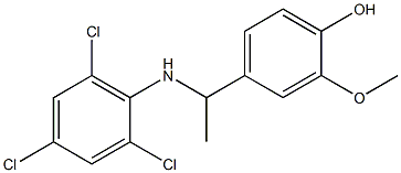 2-methoxy-4-{1-[(2,4,6-trichlorophenyl)amino]ethyl}phenol 结构式