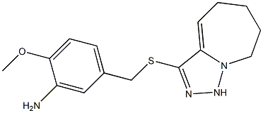 2-methoxy-5-({5H,6H,7H,8H,9H-[1,2,4]triazolo[3,4-a]azepin-3-ylsulfanyl}methyl)aniline 结构式