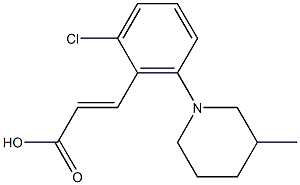 3-[2-chloro-6-(3-methylpiperidin-1-yl)phenyl]prop-2-enoic acid 结构式