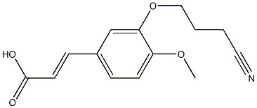 3-[3-(3-cyanopropoxy)-4-methoxyphenyl]prop-2-enoic acid 结构式