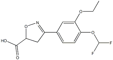 3-[4-(difluoromethoxy)-3-ethoxyphenyl]-4,5-dihydro-1,2-oxazole-5-carboxylic acid 结构式