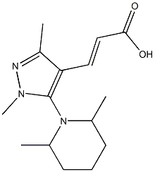 3-[5-(2,6-dimethylpiperidin-1-yl)-1,3-dimethyl-1H-pyrazol-4-yl]prop-2-enoic acid 结构式