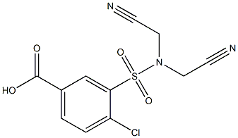 3-[bis(cyanomethyl)sulfamoyl]-4-chlorobenzoic acid 结构式