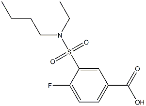 3-[butyl(ethyl)sulfamoyl]-4-fluorobenzoic acid 结构式