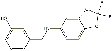 3-{[(2,2-difluoro-2H-1,3-benzodioxol-5-yl)amino]methyl}phenol 结构式