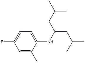 N-(2,6-dimethylheptan-4-yl)-4-fluoro-2-methylaniline 结构式