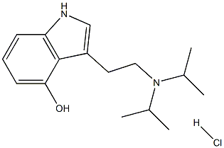 4-羟基-N,N-二异丙基吲哚-3-乙胺盐酸盐 结构式