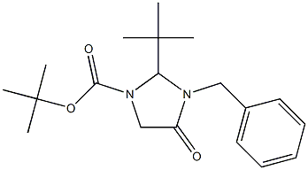 3-Benzyl-2-t-butyl-4-oxoimidazolidine-1-carboxylic acid, t-butyl ester 结构式