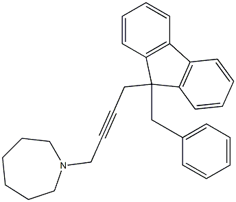 1-((9-benzyl)fluoren-9-yl)-4-(hexahydro-1H-azepin-1-yl)but-2-yne 结构式