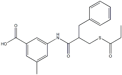 3-(2-benzyl-3-(propionylthio)propionyl)amino-5-methybenzoic acid 结构式