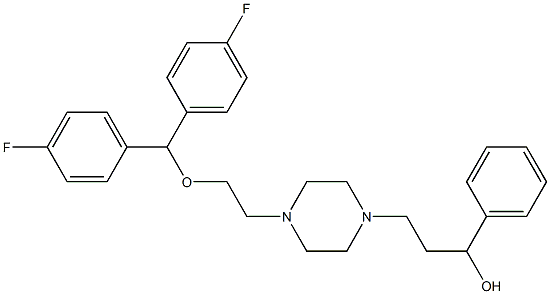 1-(2-(bis(4-fluorophenyl)--methoxy)ethyl)-4-(3-hydroxy-3-phenylpropyl)piperazine 结构式