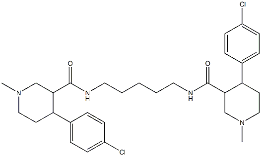 1,5-bis((4-(4-chlorophenyl)-1-methylpiperidine-3-carbonyl)amino)pentane 结构式