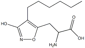 2-amino-3-(4-hexyl-3-hydroxy-5-isoxazolyl)propionic acid 结构式