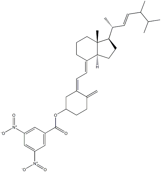 24-甲基-3Β-(3,5-二硝基苯甲酰氧基)-9,10-开环胆甾-5,7,10(19),22-四烯 结构式