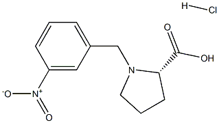 (R)-alpha-(3-nitro-benzyl)-proline hydrochloride 结构式