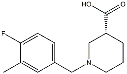 (3R)-1-(4-fluoro-3-methylbenzyl)piperidine-3-carboxylic acid 结构式