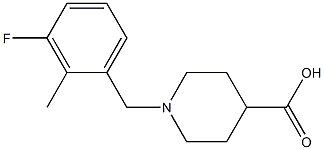 1-(3-fluoro-2-methylbenzyl)piperidine-4-carboxylic acid 结构式