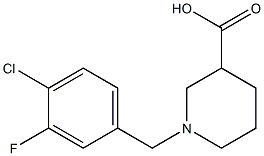 1-(4-chloro-3-fluorobenzyl)piperidine-3-carboxylic acid 结构式