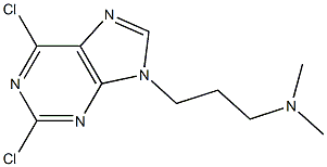 3-(2,6-dichloro-9H-purin-9-yl)-N,N-dimethylpropan-1-amine 结构式