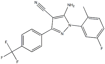 5-amino-1-(5-fluoro-2-methylphenyl)-3-[4-(trifluoromethyl)phenyl]-1H-pyrazole-4-carbonitrile 结构式