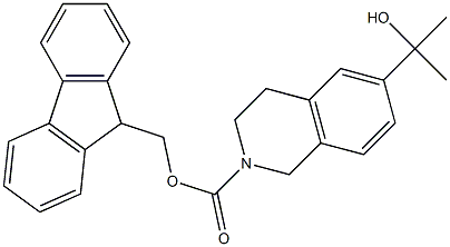 6-(1-Hydroxy-1-methyl-ethyl)-3,4-dihydro-1H-isoquinoline-2-carboxylic acid 9H-fluoren-9-ylmethyl ester 结构式